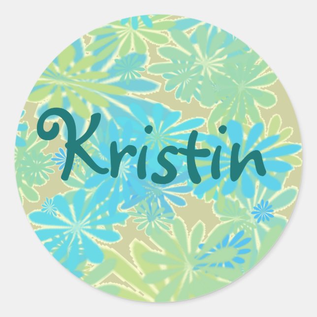 Island Style Floral Personalised Stickers (Front)