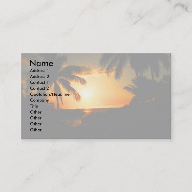 Island Style Hawaii Business Card (Front)