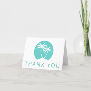 Island Style Tropical Swaying Palms Thank You Card