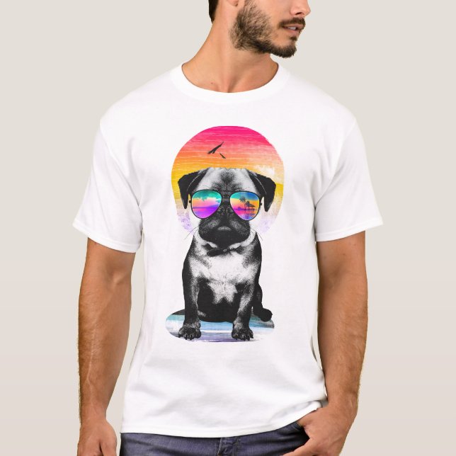 Island summer pug T-Shirt (Front)