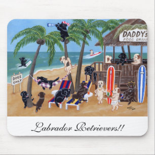 Island Summer Vacation Labradors Mouse Pad