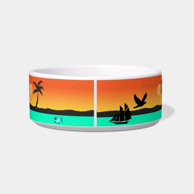 Island Sunset Pet Bowl (Back)