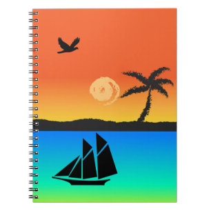 Island Sunset Spiral Notebook