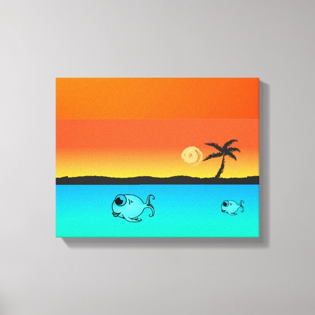 Island Sunset Wrapped Canvas (Front)