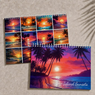 Island Sunsets 2026 Tropical Paradise Art Calendar