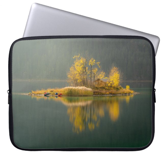 ISLAND SURROUNDED BY WATER LAPTOP SLEEVE (Front)