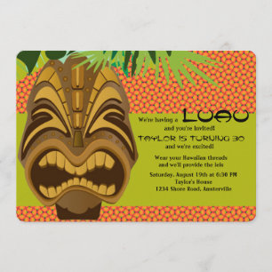 Island Tiki Luau Party Invitation #2