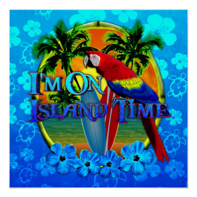 Island Time Sunset Poster (Front)