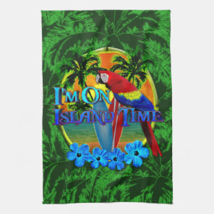 Island Time Sunset Tea Towel