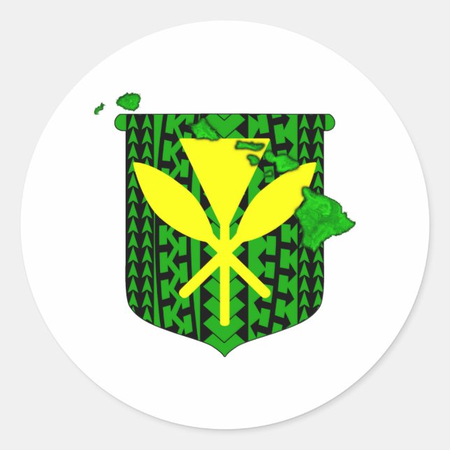 Island Tribal Kanaka Maoli Classic Round Sticker (Front)