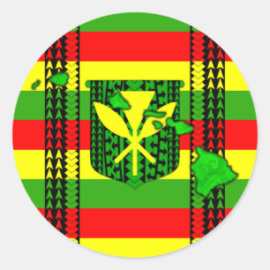 Island Tribal Kanaka Maoli Flag Classic Round Sticker