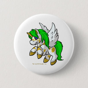 Island Uni flying over Mystery Island 6 Cm Round Badge