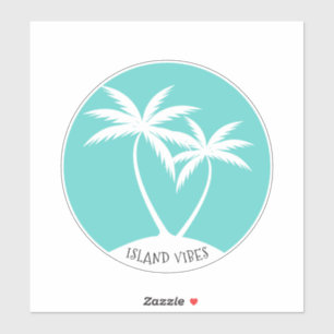 Island Vibes Swaying Palms Aqua Logo