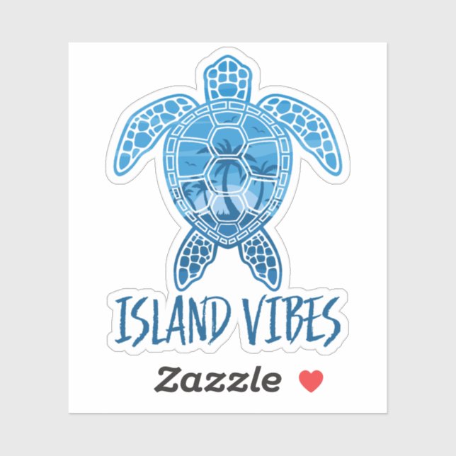 Island Vibes Tropical Sunset Sea Turtle Design (Sheet)