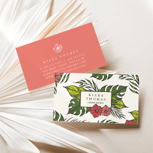 Island Vintage   Elegant Tropical Botanical Business Card