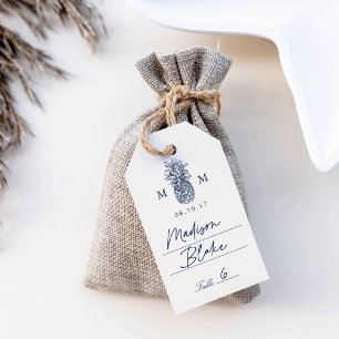 Island Vintage Pineapple Monogram Place Cards Gift Tags