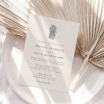 Island Vintage Pineapple Wedding Invitation<br><div class="desc">Understated and elegant, our Island Vintage Pineapple wedding invitation features a pineapple illustration at the top with your wedding details in traditional block and script lettering. Dark, smoky blue grey printing on a warm off white background provides a formal, elegant finish. Cards reverse to solid smoky navy blue. Featuring the...</div>