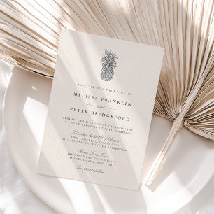 Island Vintage Pineapple Wedding Invitation