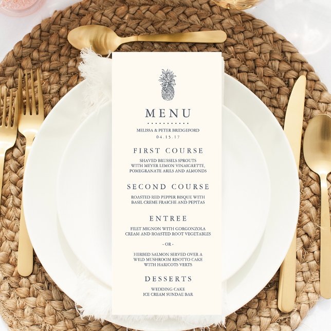 Island Vintage Pineapple Wedding Menu (Creator Uploaded)