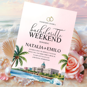 Island Weekend Beach Bachelorette Destination  Invitation