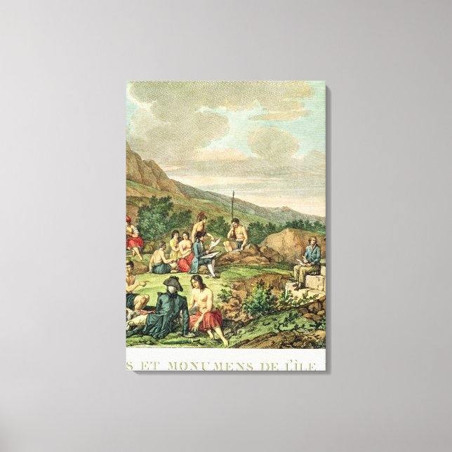 Islanders and Monuments of Easter Island Canvas Print (Front)