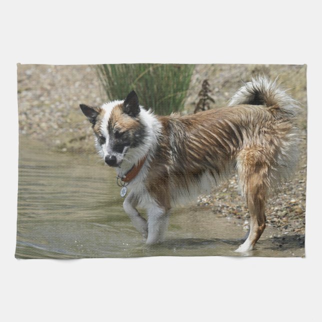 Islandhund Tea Towel (Horizontal)