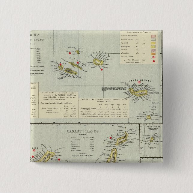 Islands, Atlantic Ocean 15 Cm Square Badge (Front)