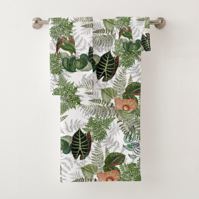 Islands Ferns Leaves Flowers Bath Towel Set (Insitu)
