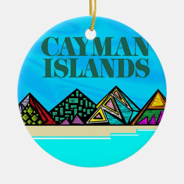 Islands love Caymans Ceramic Tree Decoration (Front)