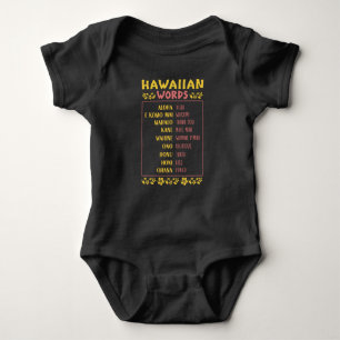 Islands Vintage Souvenir  Hawaiian Words Baby Bodysuit