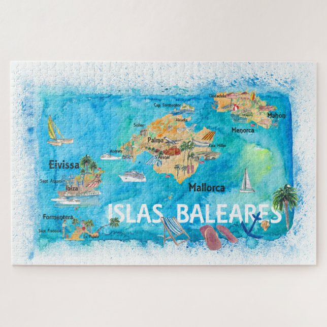 Islas Baleares Mallorca, Ibiza & Menorca Jigsaw Puzzle (Horizontal)