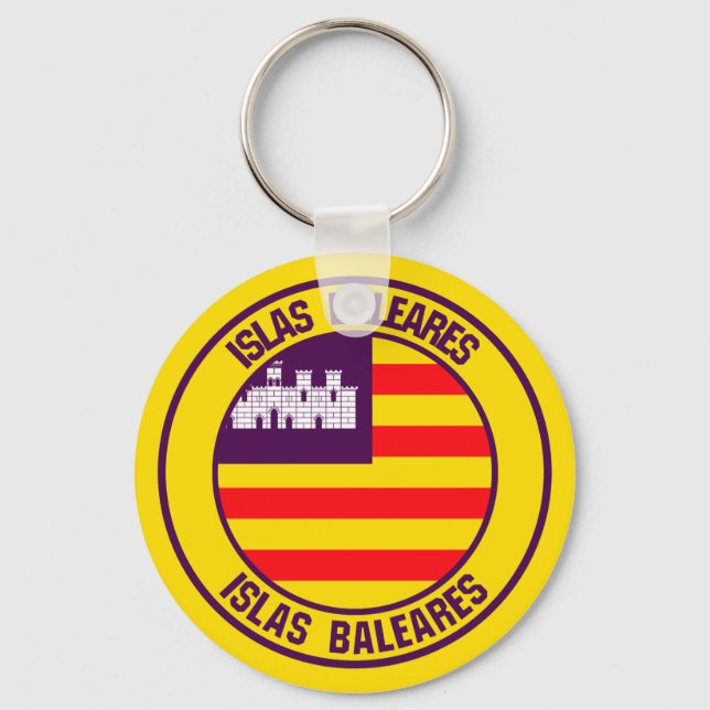 Islas Baleares Round Emblem Key Ring (Front)