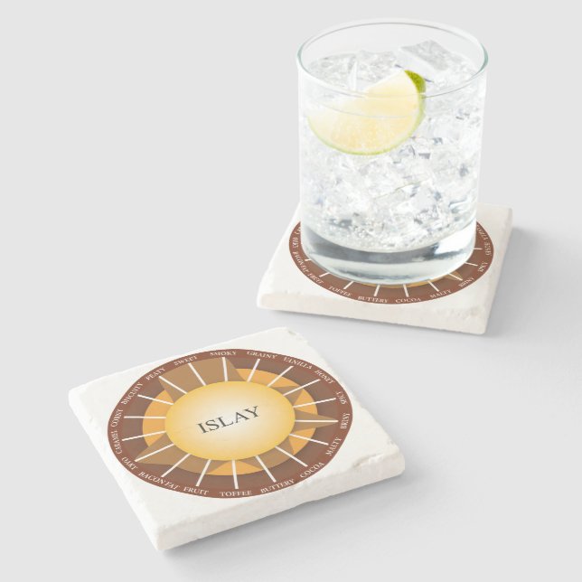 Islay Single Malt Scotch Whisky Marble Coaster (Side)