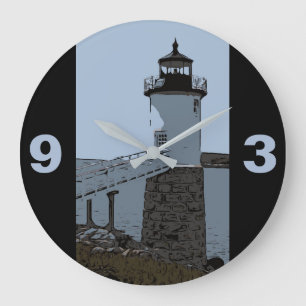 ISLE AU HAUT LIGHT LARGE CLOCK