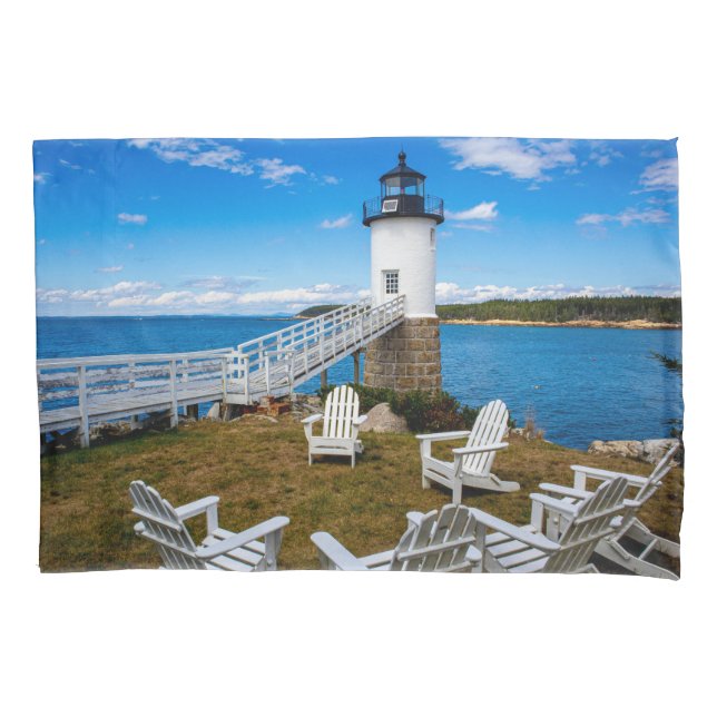 Isle au Haut, Maine Lighthouse Pillowcase (Front)