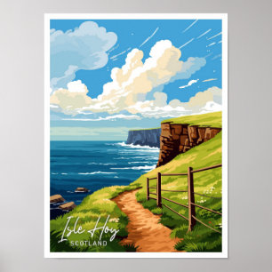 Isle Hoy Scotland Art Travel Vintage illustration Poster
