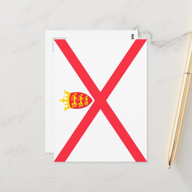 Isle of Jersey flag Postcard (Front/Back In Situ)