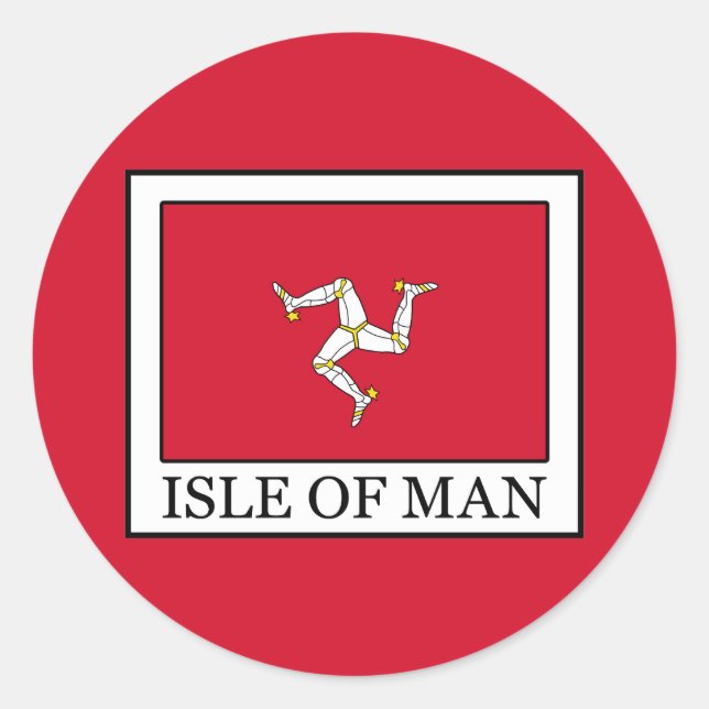 Isle of Man Classic Round Sticker (Front)
