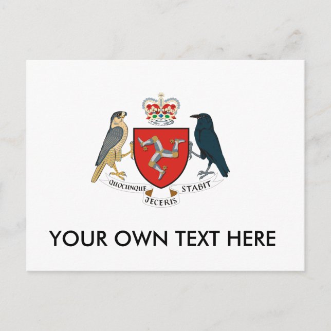 Isle of Man Coat of Arms Postcard (Front)