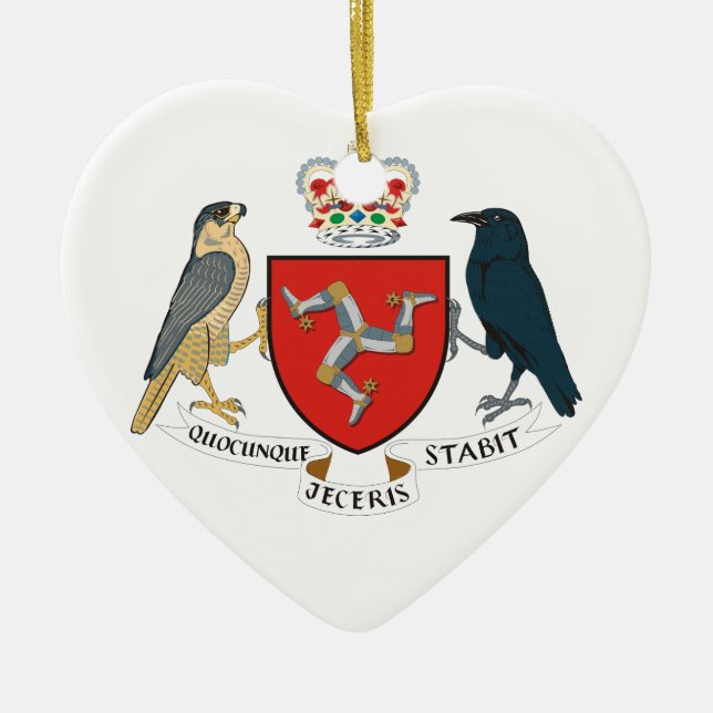 isle of man emblem ceramic tree decoration (Front)