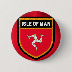 Isle of Man Flag 6 Cm Round Badge