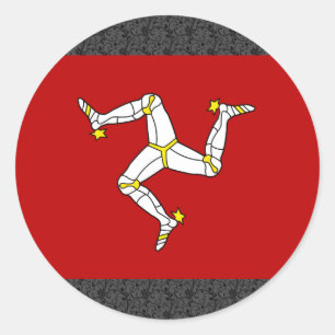 Isle Of Man Flag Classic Round Sticker