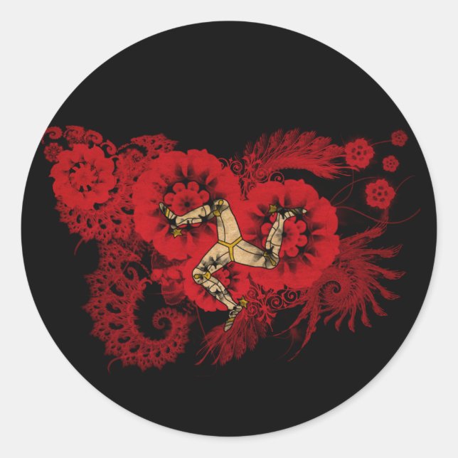 Isle of Man Flag Classic Round Sticker (Front)