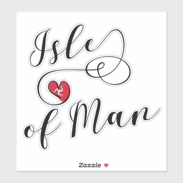 Isle of Man Flag In A Heart, Mann Sticker (Sheet)