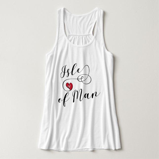 Isle of Man Flag In A Heart, Manx Singlet (Design Front)