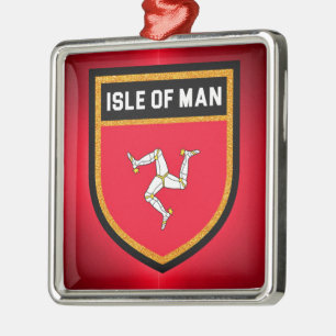 Isle of Man Flag Metal Tree Decoration