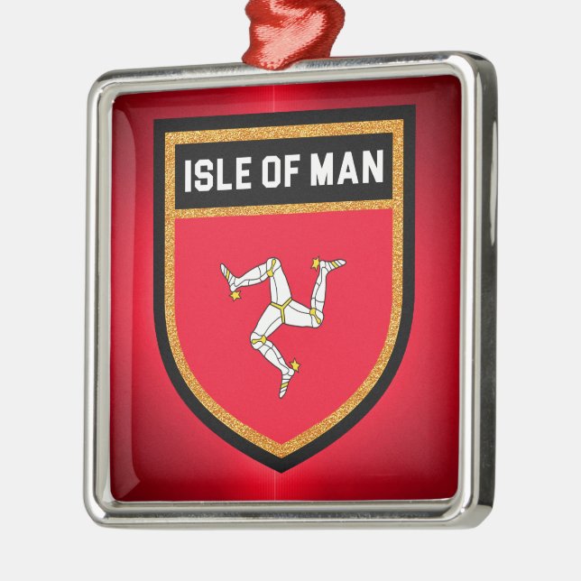 Isle of Man Flag Metal Tree Decoration (Left)