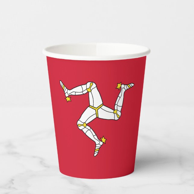 Isle of Man Flag Paper Cups (Left)