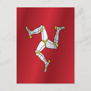 Isle of Man flag Postcard