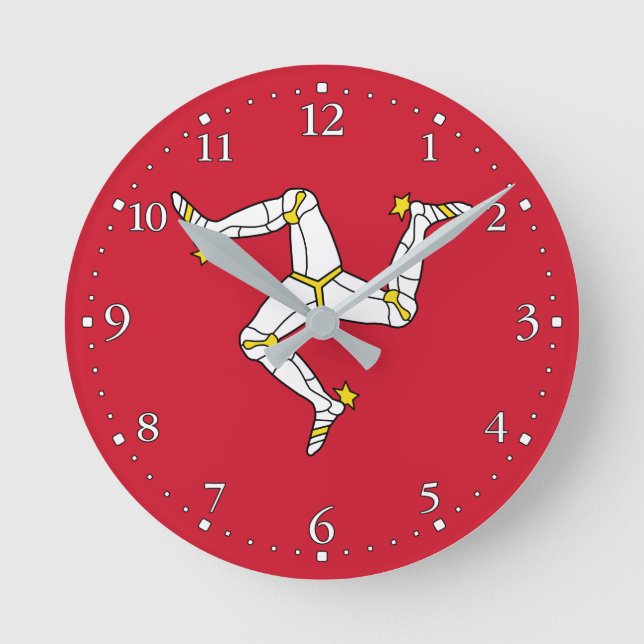 Isle of Man Flag Round Clock (Front)